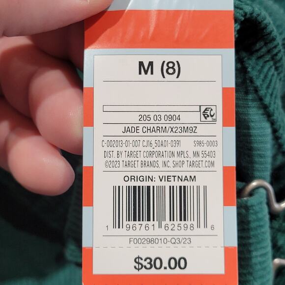 Cat & Jack Girls Wide Leg Corduroy Overalls, Jade Charm, Size Youth M, NWT - Picture 5 of 7